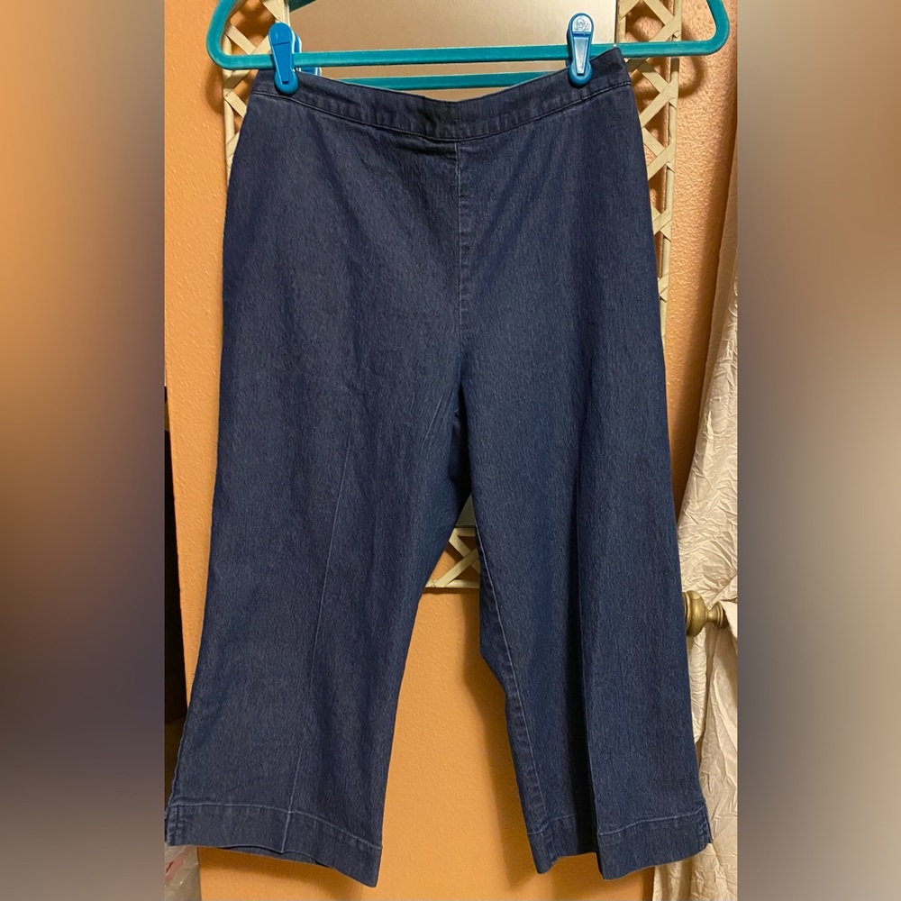 Alfred Dunner cotton denim pull-on Capris